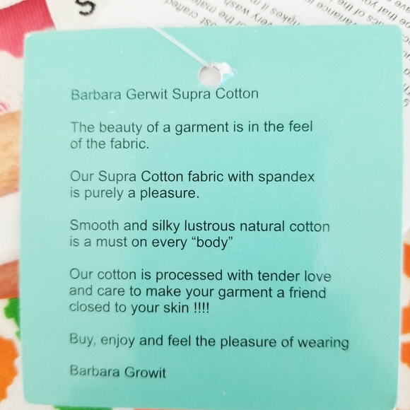 Barbara Gerwit Colorful Engineered Cotton Knit 3/4 Slit Neck Dress Small NWT - Picture 9 of 10